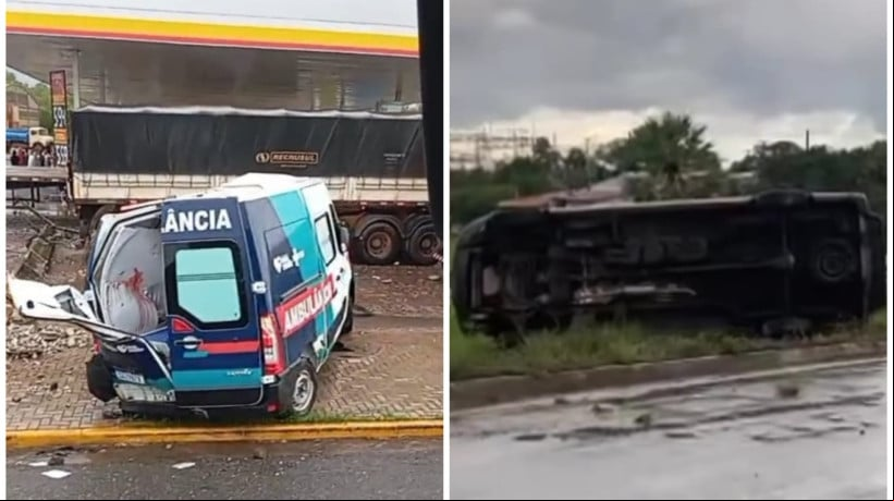 Ambulâncias se envolveram em acidentes na BR-222